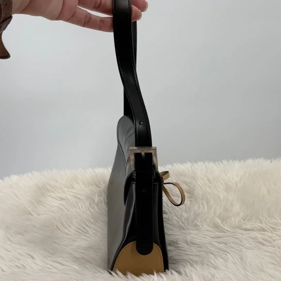 Ruby London Black Shoulder Bag Lace Up 90's Y2K Style Purse Trendy - Picture 5 of 9